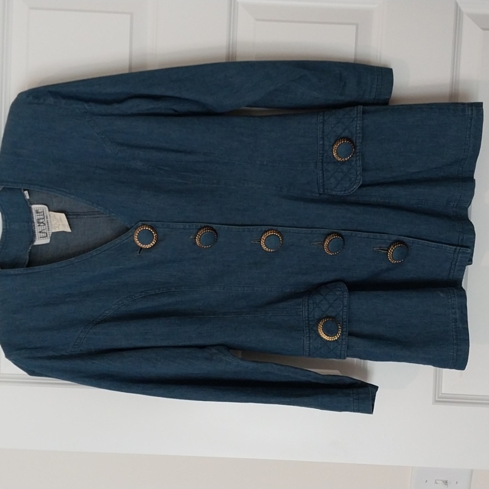 Denim 2 piece skirt suit